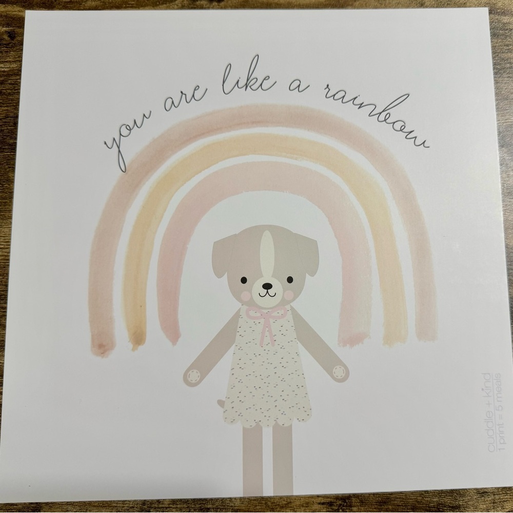 Cuddle + Kind “You are Like a Rainbow” Mia Art Print 10”x10” New